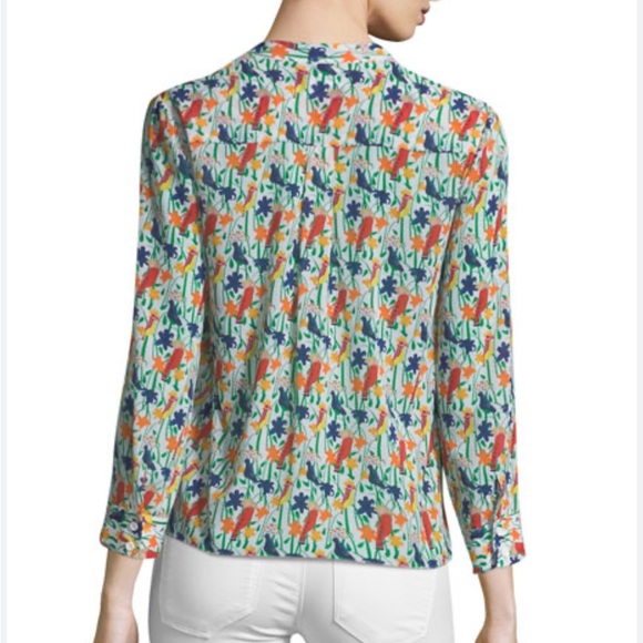 Alice + Olivia Eloise stretch silk printed Blouse - size medium - Picture 3 of 10